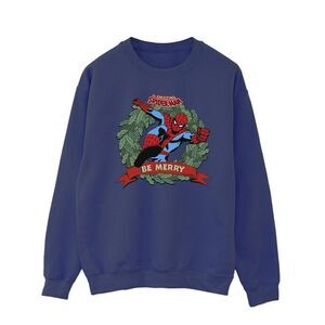 Spider-Man Mens Be Merry Sweatshirt / Navy Blue